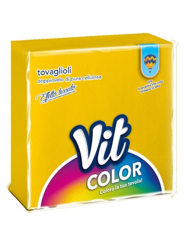 Vit Color 25 Tovaglioli Doppio Velo 32x32cm - Giallo